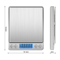 Balance de cuisine intelligente avec calculateur nutritionnel, numérique, 3 kg, 0,1 g, acier inoxydable, ABS, balance de pesage alimentaire, écran LCD