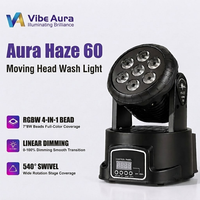 Светодиодный вращающийся прожектор Aura Haze 60 60W RGBW 4-в-1 для мини-сцены, DMX512, для дискотек и вечеринок, световой эффект