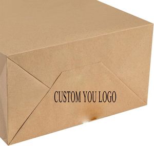Bolsa de Papel Kraft Reciclable con Asa para Compras, Regalos y Artesanías, con Logotipo Personalizado y Certificaciones CE, para Restaurantes - Product Image 5