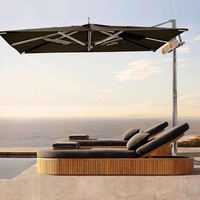 Ensemble de mobilier de jardin extérieur pour villa, chaise longue de plage pour hôtel, transat de piscine imperméable en teck moderne avec coussins