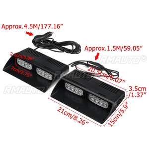 2 Piezas de Luces Estroboscópicas de Advertencia de Emergencia para Parabrisas de Coche, 12V, 16 LED, Lámparas de Señalización para Camiones, SUV, Luces Intermitentes de Tráfico, 23 Modos - Product Image 3