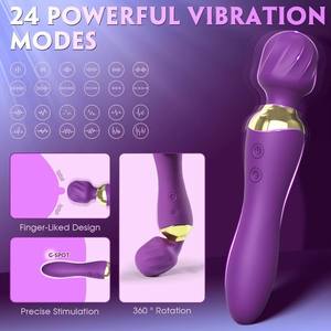 Leistungsstarker Sexspielzeug-Stab Direkt ab Werk mit Doppelköpfen, Dildo-Vibrator, USB Wiederaufladbar, 24 Modi, Erotikartikel für Erwachsene, Vibrator für Frauen - Product Image 2