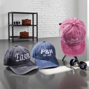 Cappello da Baseball Vintage in Cotone Effetto Vissuto per Uomo e Donna, con Logo Ricamato Personalizzato e Nome dell'Azienda - Product Image 4