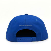 Gorra de Béisbol/Skate Personalizada con Bordado de Mariposa en Caligrafía Cursiva, Azul Rey, de Algodón, con Visera Plana, 5 Paneles y Cierre a Presión