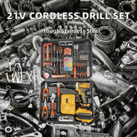 Mmy OEM/ODM Perceuse sans fil 21V, ensemble d'outils robuste en acier inoxydable, perceuse électrique rechargeable, garantie 1 an, pour réparation automobile, avec mallette de transport rigide
