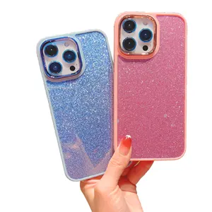 MAXUN Luxury Acrylic TPU Electroplated Lens Border Cell Phone Case Glitter for Redmi Note 8 9Pro Max 10 5 G 11 Pro Phone Case