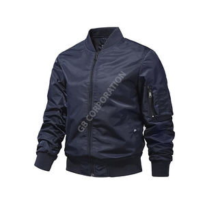 แจ็คเก็ตบอมเบอร์แฟชั่นสำหรับทุกเพศ ฤดูหนาว มีซิปปิด มีฮู้ด กันลม ซับในโพลีเอสเตอร์ ผ้าแคนวาส รับสั่งทำ - Product Image 1