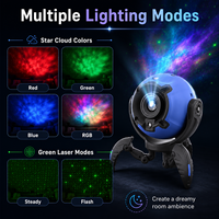 Lámpara Nocturna LED RGB HENGBO D77 Recargable con Doble Temperatura de Color (6000K/4100K), Proyector Láser de Estrellas para Dormitorio, Escritorio y Uso en Exteriores