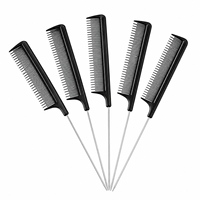 Peine Profesional de Nylon con Púas Metálicas y Dientes Especiales 21.5 cm