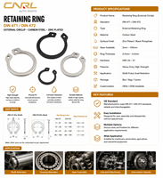 Customized DIN471 DIN472 Carbon Steel External Stamping Circlips Snap Ring Retaining Rings Shaft Assortment Zinc for Heavy