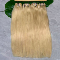 Extensions de cheveux vierges du Vietnam de haute qualité, pré-colorées, en mèches, couleur 613, lisses, fournisseur de cheveux humains