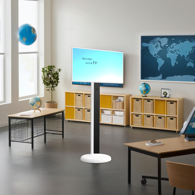 Interactive 32 Inch White Android HDTV Television with Smart Incell Touch Display LED Backlight Movable Stand