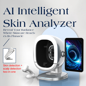 Analyseur de beauté intelligent AI 2-en-1 professionnel pour la peau, les cheveux et le cuir chevelu, 19 langues, avec matériau ABS - Product Image 1
