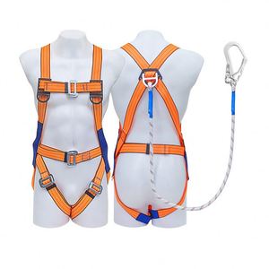 ชุดสายรัดนิรภัยแบบเต็มตัวห้าจุดสำหรับปีนเขา ยี่ห้อ CE European Fall Protection ผลิตจากโพลีเอสเตอร์และสแตนเลส - Product Image 2