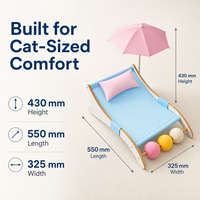 Lit de repos pour chat en bois personnalisé OEM, canapé moderne pour chat, mobilier avec coussin moelleux, fournisseur en gros de lits pour animaux de compagnie