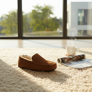 Real Suede Leather Sheepskin Fur Lining <strong>Moccasin</strong> Plush <strong>Slippers</strong> for Women and <strong>Men</strong> - Product Image 5