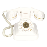 Téléphone filaire vintage rétro de style ancien, design créatif rétro européen, téléphone fixe ancien à l'ancienne