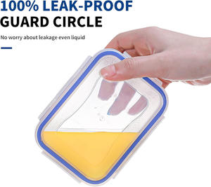 Juego de 16 Recipientes Transparentes Rectangulares de Plástico PP Ecológicos para Almacenamiento de Alimentos, Organizadores Apilables para Refrigerador - Product Image 3