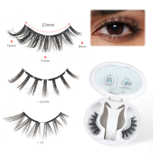 Vente en gros de faux cils magnétiques naturels doux réutilisables à étiquette privée, extensions de cils magnétiques 3D avec applicateur - Product Image 2