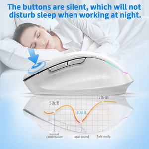 Souris sans fil RGB double périphérique, compatible Bluetooth, rétroéclairée et rechargeable pour ordinateur portable, tablette et MacBook - Product Image 3