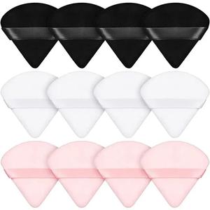 1-8 pièces de houppettes à poudre en velours à poils courts, triangulaires, pour le visage, les yeux, le contouring, les ombres à paupières, outils de maquillage, éponges de beauté douces - Product Image 6