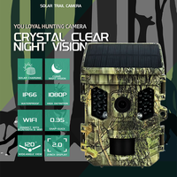 Caméra de chasse infrarouge solaire SENSVISION personnalisable à longue autonomie pour la faune, avec panneau solaire, WiFi intelligent, 4K CMOS, IP66