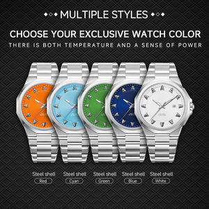 Relojes de Hombre con Logotipo Personalizado, Reloj de Lujo de Cuarzo para Hombre, Diseño Clásico, Correa de Acero Inoxidable, Resistente al Agua - Product Image 6