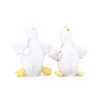 Vente en gros Pendentif en peluche d'oie blanche de dessin animé mignon porte-clés Peluche peluche poupée Animal en peluche personnalisé pour la promotion
