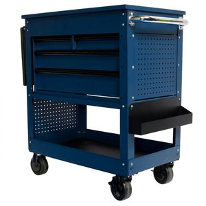 Chariot utilitaire CSPS 84 cm, 04 tiroirs, acier thermolaqué, capacité 320 kg, serrure à clé OEM, chariot roulant pour entrepôt, mécanicien, garage, industrie - Product Image 1
