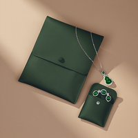 Sac de rangement pour bijoux de luxe avec fermeture à bouton-pression, option de gravure personnalisée, matériau en velours de haute qualité pour les voyages