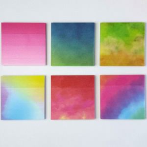Gradient Rainbow Self-Adhesive <b>Memo</b> <b>Pads</b> 50 Pages Translucent Shiny Colorful Notepad for Learning Office Use-Beautiful <b>Memos</b> - Product Image 3