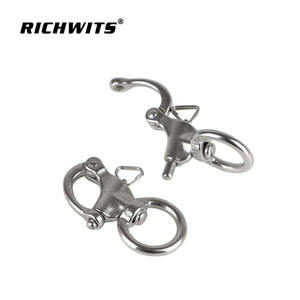 Manille à dégagement rapide en acier inoxydable 316 avec ressort rotatif pour boucle de sangle d'appareil photo reflex numérique, conception à fourche - Product Image 5