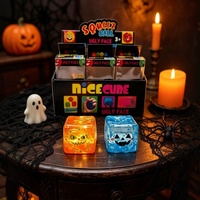 Jouet anti-stress créatif Halloween en caoutchouc souple à rebond lent, cube pour jeunes, emballage boîte couleur, création mignonne