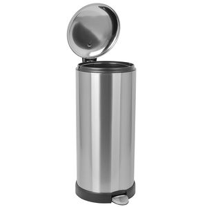 Bote de <span class=keywords><strong>basura</strong></span> de acero inoxidable para cocina con cierre suave de <span class=keywords><strong>30</strong></span> <span class=keywords><strong>litros</strong></span> y forma redonda con pedal - Product Image 2