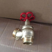 Vanne d'atterrissage inclinable en laiton PN16 de 1 pouce pour enrouleur de tuyau d'incendie et système de gicleurs et armoire