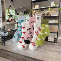 Chaussettes habillées doublées de polaire éponge hiver moelleux floue confortable confortable chaud écologique épais tricoté quotidien maison chaussettes femmes