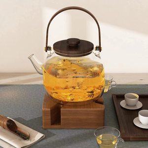 Chauffe-théière en bois, base chauffe-bougie, brûleur d'arômes de table, couleur noyer, en bambou Nan pour intérieur - Product Image 3