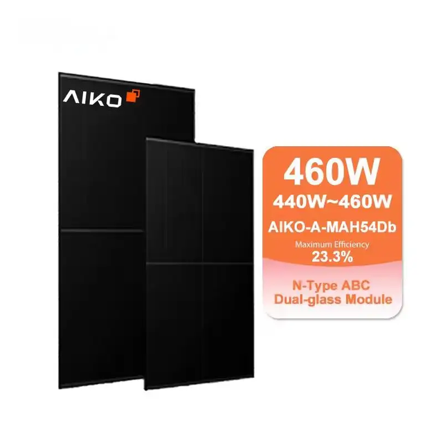 NEW Aiko Neostar 2N Mono-Glass Solar 450W-485W N-type Abc Panels 455w 460w 465w 470w 475w 480w Pv Solar Panel
