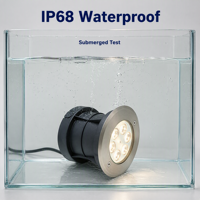 Éclairage extérieur au sol LED couleur RVB Étanche IP68 Acier inoxydable Verre Arbre Uplight Premium Intérieur Lumière souterraine