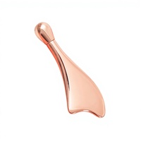 Rouleau facial et Gua Sha 2 en 1 en alliage de zinc, bâton de massage anti-rides pour le visage et les yeux