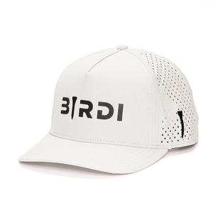 Casquettes de baseball blanches personnalisées à 5 panneaux avec logo en caoutchouc incurvé Performance Snapback - Product Image 2