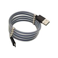Cable USB de Carga Rápida Retráctil Automático de 2.4A, Cable de Datos Micro con Cuentas Magnéticas Tipo C a Tipo C