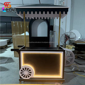 Chariot à bonbons mobile en PVC noir personnalisé pour événements de mariage, fêtes, anniversaires, décoration - Product Image 6