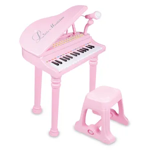 厂家热卖带麦克风和凳子可连接音响设备ABS儿童玩具数码钢琴键盘