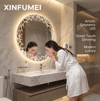 Miroir de salle de bain intelligent à LED de forme irrégulière, design moderne, IP44, éclairage spécial, pour toilettes, table de maquillage, montage mural