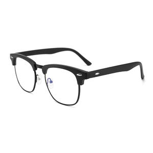 Lunettes demi-cerclées rectangulaires pour hommes Wenzhou, verres anti-lumière bleue, protection contre la lumière bleue, 1610 - Product Image 1