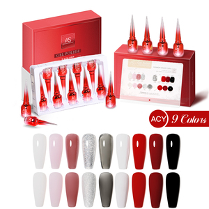 Ensemble de vernis à ongles en <span class=keywords><strong>gel</strong></span> rouge sang de 15 ml à étiquette privée, logo personnalisé, style français d'Halloween, vernis transparent translucide LED - Product Image 3