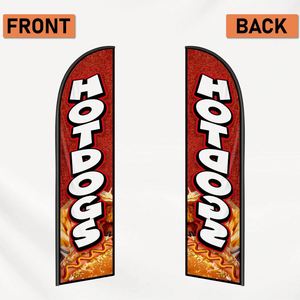 ธงขนนกแบบกำหนดเองคุณภาพสูงขนาด 2.5*11.5 ฟุต ลายฮอทดอก สำหรับงานปาร์ตี้ชายหาดและการโฆษณาประชาสัมพันธ์ - Product Image 3