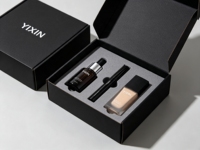 Boîte d'expédition de luxe pour soins de la peau avec insert personnalisé et découpe de précision pour flacons cosmétiques, pots de crème et emballages haut de gamme