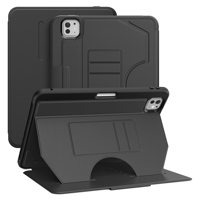 Book Style Flip Leather Cover case for iPad Pro 11 Inch 2024 M4 A2836 With Stand on Back